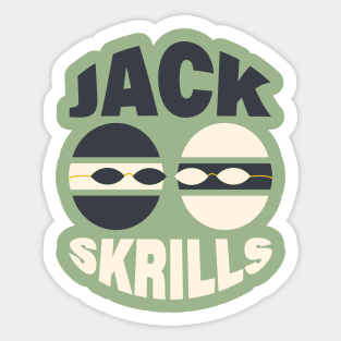 KITE Dark Navy Blue & Cream Jack Skrills Printed Sticker